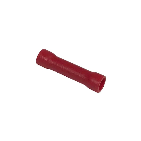 Butt Terminals, PVC Insulated, 16-22 AWG Gauge Wire, Tin-Plated Copper, Red, 100 PK